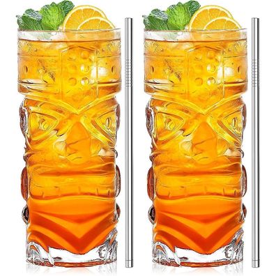 Inftyle Tiki Cocktail Gläser Set - Exotische Cocktails, Hawaiian Style