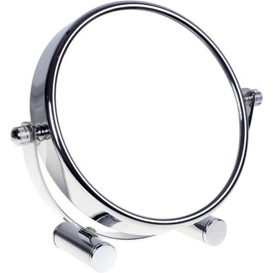 Kosmetikspiegel 360° drehbar Standspiegel 5-fach Vergrößerung verchromt