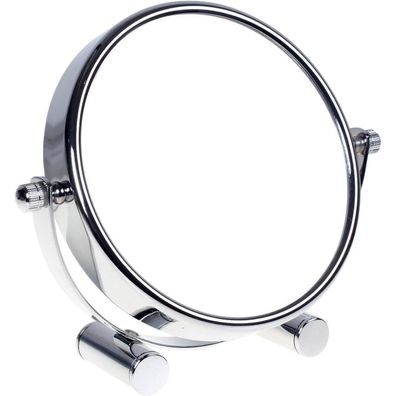 Kosmetikspiegel 10x Vergrößerung Standspiegel 360° drehbar Silber