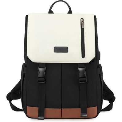 Schwarzer 15.6 Zoll Laptop Schulrucksack Damen Herren Wasserdicht