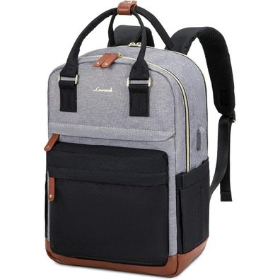 Lovevook Schulrucksack Mädchen 15,6 Zoll Laptop Schwarz