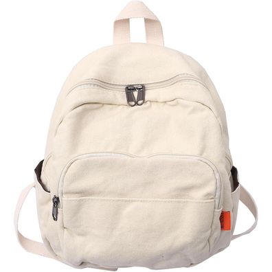 Canvas Damen Rucksack Orange Lässig Schule Reise Wandern