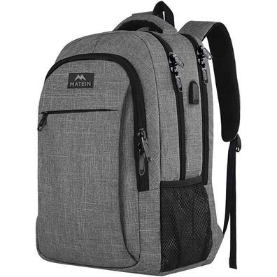 MATEIN Laptop Rucksack 15.6 Zoll USB Business Herren Damen Grau
