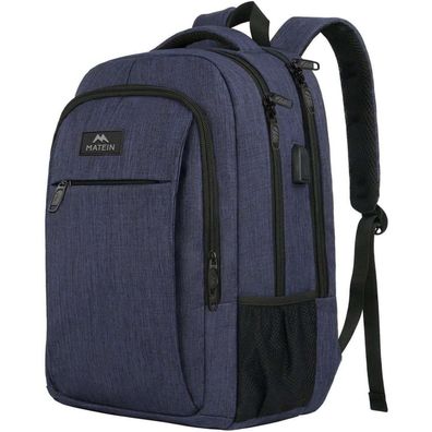 Schulrucksack 15,6 Zoll Laptop Notebook Rucksack USB Ladeanschluss Blau