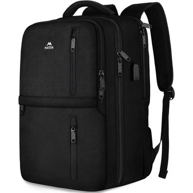 Handgepäck Rucksack 40L USB Laptop 17 Zoll Wasserabweisend Schwarz