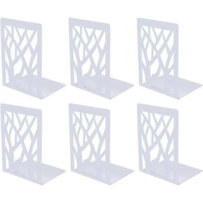 3er Set Metall Buchstützen Weiß für Bücherregal Büro Schule