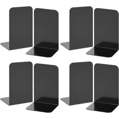Metall-Buchstützen Schwarz 20cm Rutschfeste Gummiauflage