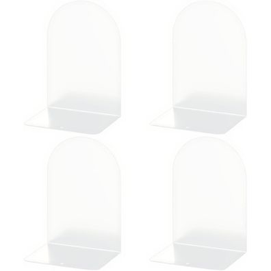 4er Set Metall Buchstützen in Weiß, Schwere Buchstütze