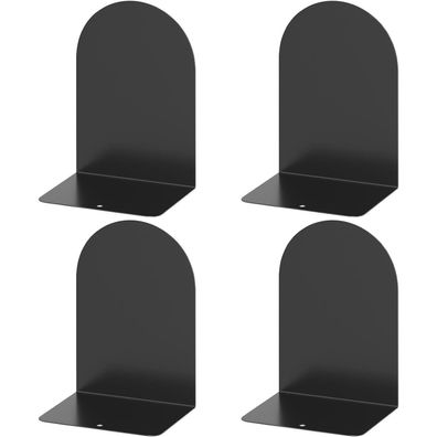 Buchstütze Metall Bücherhalter Bookends Schwarz 4er Set
