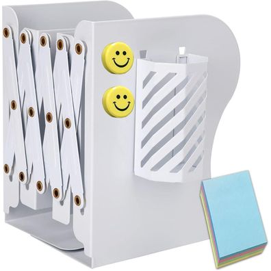 Verstellbare Buchstützen mit Stifthalter, rutschfeste Bookends bis 19in