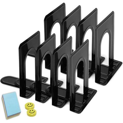 Qualsen Metall-Buchstützen 4er Set Schwarz 19x12x15cm