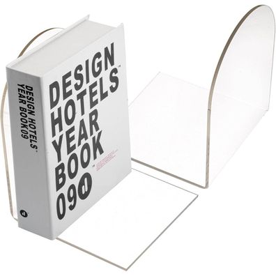 Transparente Acryl Buchstütze 2er Pack 80x70x130mm für Bücher Magazin DVD