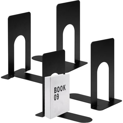 Metall Buchstütze 80x70x130 mm Schwarz für Bücher Magazine DVDs