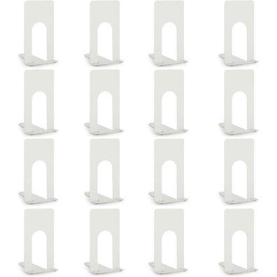 Anhow 8 Paar Buchstützen Metall Hochwertig Kinder Schule Bibliothek Weiß 16