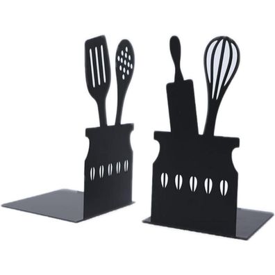 Buchstütze Set Metall Schwarz Bücherstützen Kinder Schreibtisch