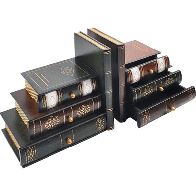 Vintage Holz Buchstützen Organizer Deko Büro Bibliothek