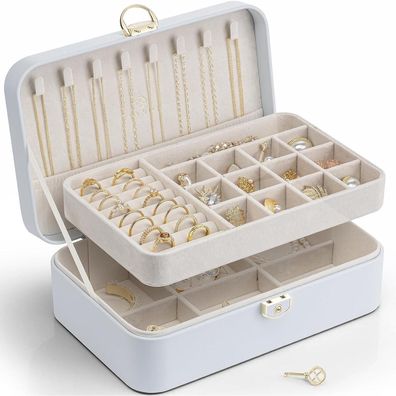 Vlando Schmuckkästchen Mädchen Damen Seeblau, Abschließbar Halsketten Box