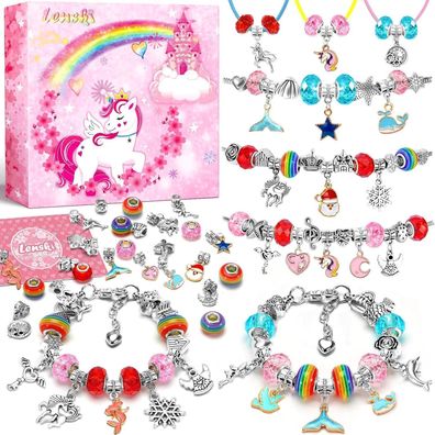 DIY Einhorn Armband Bastelset Mädchen Geschenkbox Kinder 4-12 Jahre