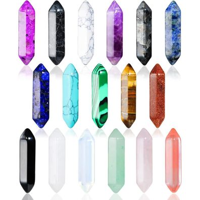 Heilende Kristalle Sets 17Stück Chakra Steine Amethyst Tigerauge Obsidian