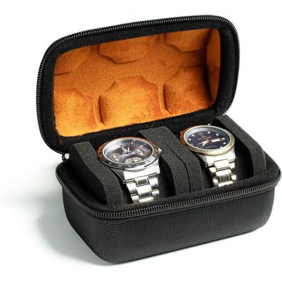 AUKURA Reise-Etui Herren Organizer für große Uhren 2 Schlitze