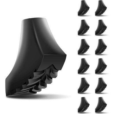 Nordic Walking Stöcke Gummipuffer 12er Set, Rutschfestes Trekking Pads 11mm