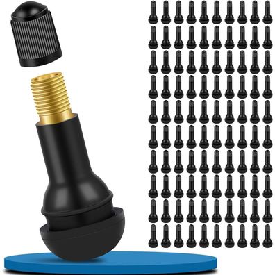 100x TR413 Gummi Ventile Autoventil Reifen Snap-In Gummiventile Auto Motorrad