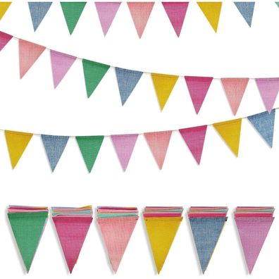 6er Set Outdoor Wimpelkette Wetterfest Mehrfarbig Dekoration Kinderzimmer Party