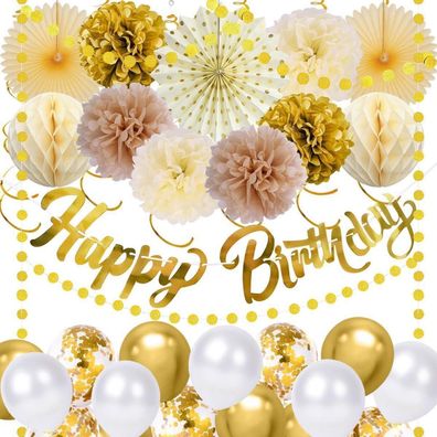 Sage Grün Gold Geburtstagsdeko Party Deko Happy Birthday Girlande