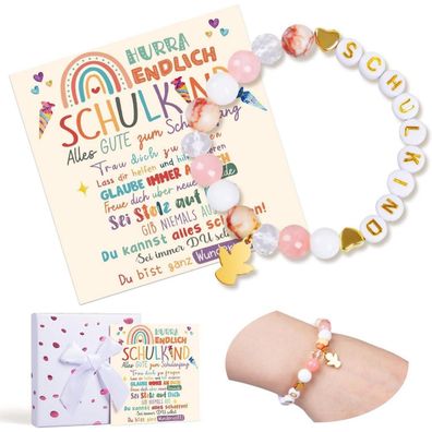 Einschulung Mädchen Schutzengel Armband Schulkind Geschenkbox
