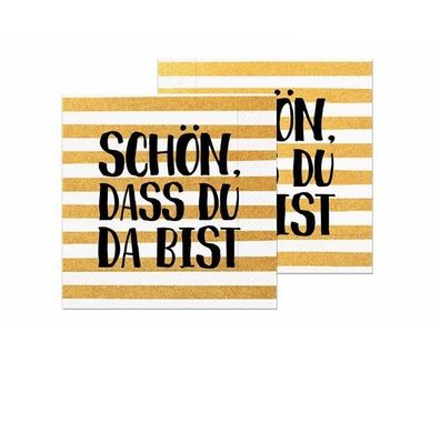 LaVida Servietten für Dich 20 Stück Schön, dass Du da bist (Streifen)