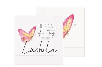 LaVida Servietten für Dich 20 Stück Beginne den Tag mit einem Lächeln