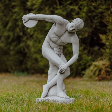 Diskuswerfer Diskobolos Steinfigur, gartenfiguren groß, steinfiguren Garten