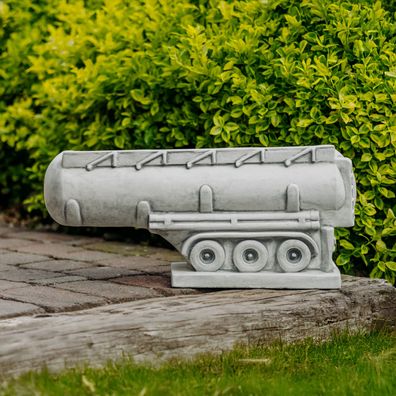Pflanzgefäß LKW-Anhänger mit Tank, Steinguss, 64 x 18 x 29 cm, 4,5 Liter, frostsicher