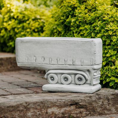Pflanzgefäß LKW-Anhänger Plane, Steinguss, 53 x 20 x 31 cm, 5 Liter, 34 kg, Grau