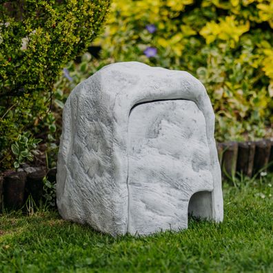 Steinoptik Steckdosen-Abdeckgehäuse, 31x32 x37 cm, Weißbeton, Wetterfest, 34 kg