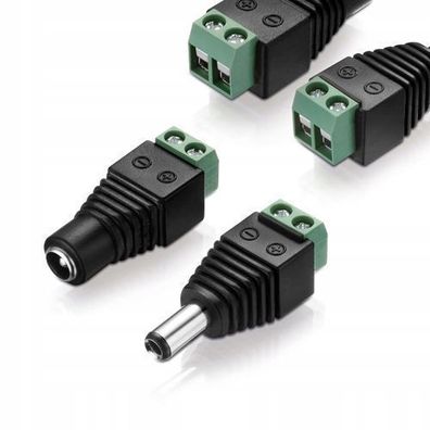Rosfix DC-Stecker 5,5x2,1 mm – Schraubklemme | 30V 2A für CCTV-Systeme