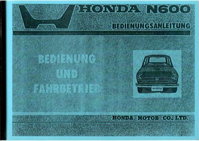 Bedienungsanleitung Honda N 600, Auto, PKW, Oldtimer, Klassiker
