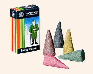 Crottendorfer Räucherkerzen XL Bunte Riesen 5er Erzgebirge Original