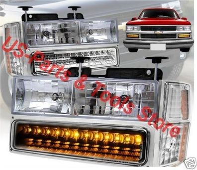 Chevrolet Silverado C/ K Tahoe Suburban Scheinwerfer Set LED Klar 94 - 99 1998 96