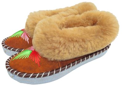 Lammfell Warme Hausschuhe Mokassin Gr.43 NEU, Schaffell/ -leder Handarbeit V.1.25