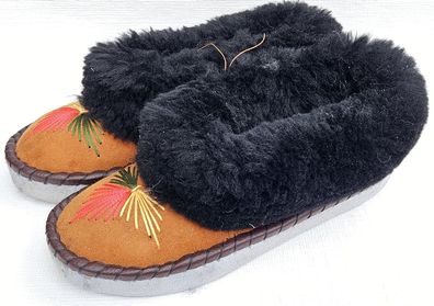 Lammfell Warme Hausschuhe Mokassin Gr.43 NEU, Schaffell/ -leder Handarbeit V.2.25