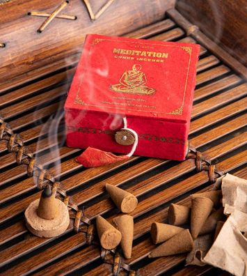 Tibet Räucherkegel 25 Stück 30 g - mit Kegelhalter, verschiedene Sorten