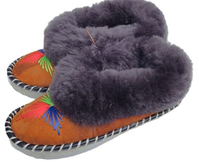 Lammfell Warme Hausschuhe Mokassin Gr.41 NEU, Schaffell/ -leder Handarbeit V.4.25