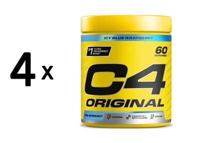 4 x Cellucor C4 Original (60 serv) Icy Blue Razz