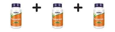 3 x Now Foods Fenugreek 500 mg (100 vcaps) Unflavoured
