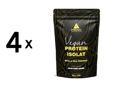 4 x Peak Vegan Protein Isolate (750g) Salted Peanut Caramel