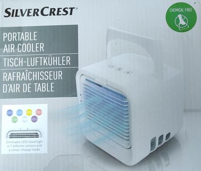 SILVERCREST® Tisch Luftkühler Klimagerät Tischlüfter Ventilator weiß