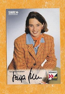 Sonja Schrecklein (deutsche Moderatorin beim SWR) - signierte Autogrammkarte