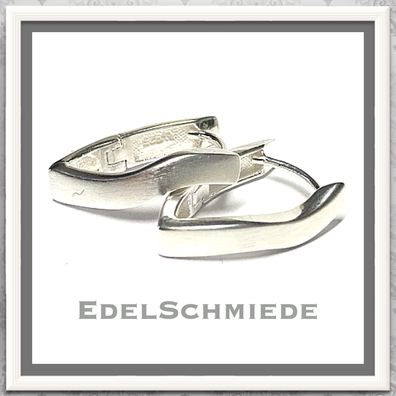 Edelschmiede925 Scharniercreolen 925 Silber gewellt und spitzoval