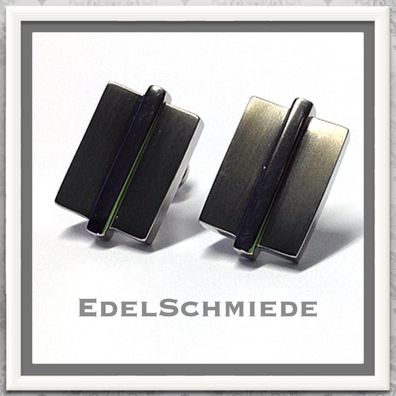 Edelschmiede925 mattierte Ohrstecker im TITAN